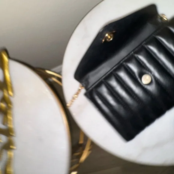 Coach Black Quilted Clutch with Gold Chain - Picture 6 of 6
